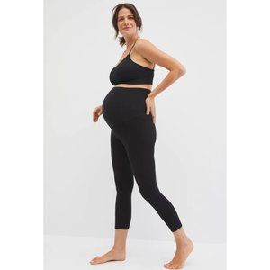 Motherhood Maternity Black Full Belly Panel Skinny Capri Leggings Size XL